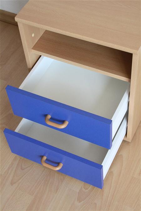 Nachtschrank Nachttisch Nachtkonsole Nako; 2 Schubkästen; Buche NB